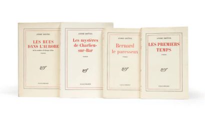 DHÔTEL (André) Ensemble de 4 éditions originales sur grand papier.. Les Rues dans...