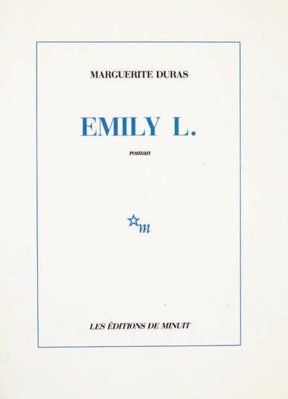 DURAS (Marguerite) Emily L. Paris, Minuit, 1987. In-12 broché. Edition originale:...