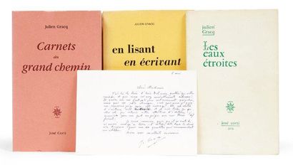 GRACQ (Julien) En lisant, en écrivant. Paris, Corti, 1981. In-12 broché. Edition...