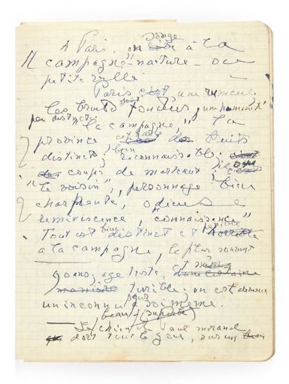 Jacques CHARDONNE MANUSCRIT autographe, Propos nouveaux n° II, [1968]; cahier d'écolier...