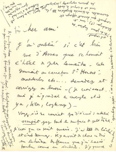 Jean COCTEAU (1889-1963) [AF] 5 L.A.S., 1934-1935, à Jacques PATIN du Figaro; 5 pages...