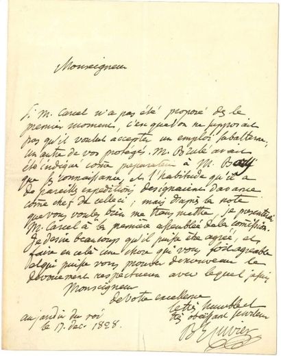 Georges CUVIER. [AF] 7 L.A.S. (une non signée), 1812-1830 et s.d.; 12 pages formats...