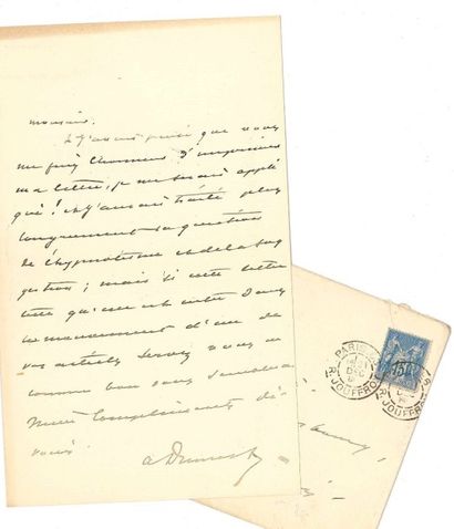 Alexandre DUMAS Fils [AF] 2 L.A.S., [Paris 15 et 21 décembre 1886], à M. COLANI à...