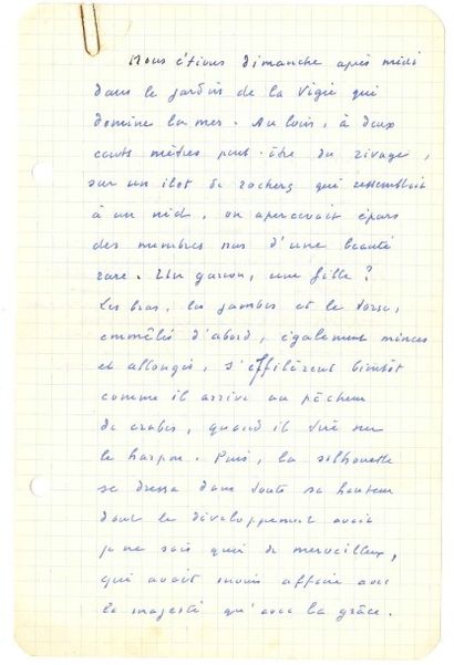 Marcel JOUHANDEAU MANUSCRIT autographe (fragment), [1933 ?]; 4 pages in-8 sur 2 ff....
