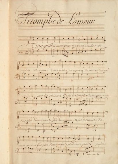 Jean-Baptiste LULLY (1632-1687) MANUSCRIT MUSICAL, Recueil des plus beaux endroits...