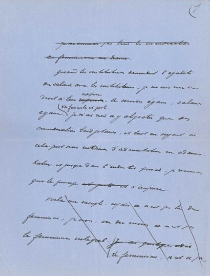 Maurice barrès [AF] MANUSCRIT autographe signé, [vers 1911]; 3 pages et demie in-4...