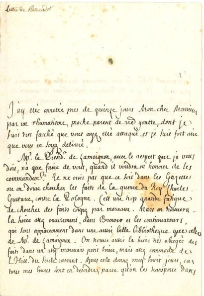 Eusèbe RENAUDOT (1646-1720) Petit-fils de Théophraste Renaudot, orientaliste et historiographe....