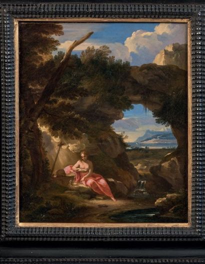 Carlo Antonio TAVELLA (Milan 1668 - Gênes 1738) Madeleine en contemplation dans un...