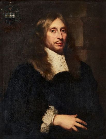 ATTRIBUÉ À JACOB VAN OOST (1603-1671) Portrait d'homme Toile (usures). H_91 cm L_72...