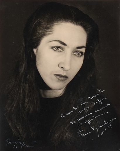 Thérèse LE PRAT Portrait de Nina Vyroubova. 1954.
Tirage de l'époque sur papier gélatino-argentique...