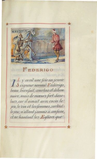 MERIMEE (Prosper) Federigo. Nouvelle. Paris, 1829 [Victor Bouton, 1892]. Manuscrit...