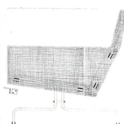 POUL KJAERHOLM (1929-1980) 
Canapé deux places modèle «PK31/2»
Structure en acier...