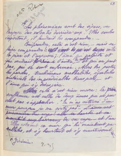 GIDE, André [Les Cahiers d'André Walter.] Sans lieu ni date [1890]. Manuscrit autographe...