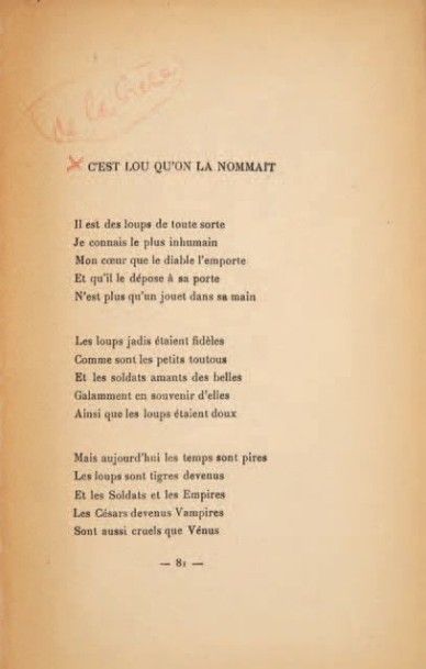 APOLLINAIRE, Guillaume 
Calligrammes. Poèmes de la paix et de la guerre (1913-1916)....