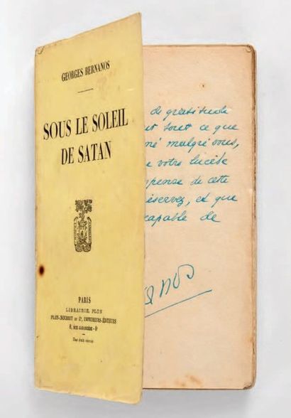 BERNANOS, Georges 
Sous le soleil de Satan. Paris, Plon, sans date [1926].
In-12,...