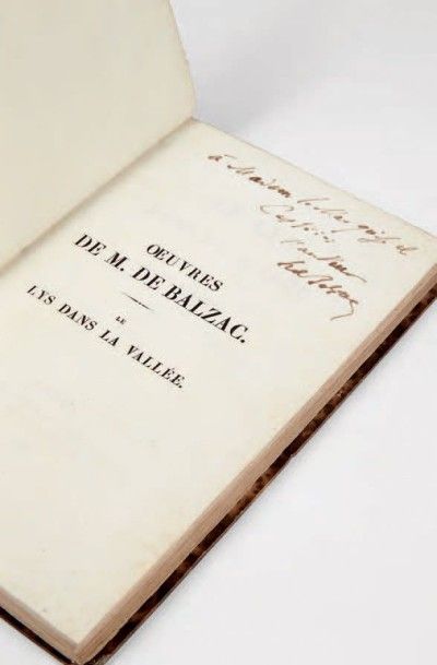 BALZAC, Honoré de 
Le Lys dans la vallée. Paris, Werdet, 1836.
2 volumes in-8 de...