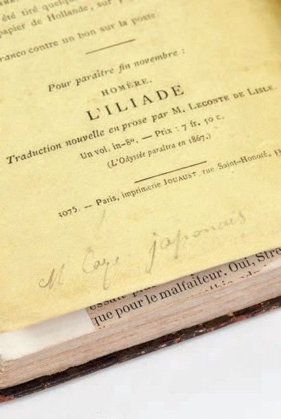 VERLAINE, Paul 
Poëmes saturniens. Paris, Alphonse Lemerre, 1866.
In-12 de (4) ff.,...