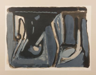 Bram VAN VELDE (1895-1981) 
N°19 Nocturne
Lithographie numérotée 120/300.
Signée...