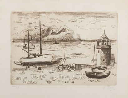 Robert LIARD (1911-1988) 
La mer du Nord
Lithographie, numérotée 250/300
H_33,5 cm...