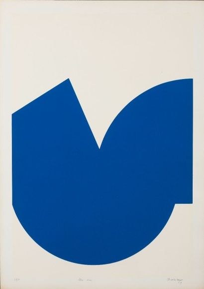 Jo Delahaut (1911-1992) 
Bleu-ocre, 1969
Sérigraphie.
Signée, titrée, datée et numérotée...