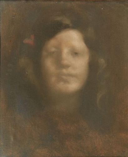 Eugène CARRIÈRE (1849-1906) 
Portrait de Lucy Carrière, fille du maître
Huile sur...