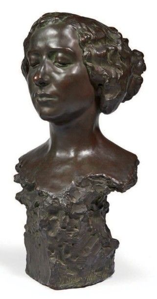 Jules DESBOIS (1851-1935) 
L'orgueil (1912)
Epreuve en bronze patiné, signée, porte...