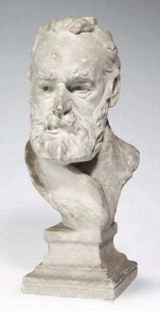 Auguste RODIN (1840-1917) 
Buste de Victor Hugo dit «à l'illustre Maître», réduction,...