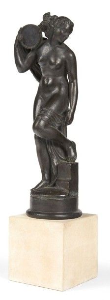 Pierre Marie POISSON (1876-1953) 
Vénus au miroir
Epreuve en bronze patiné, signée,...