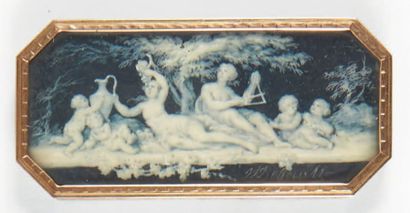 JACQUES-JOSEPH DE GAULT (1738-APRÈS 1812) 
Cortège de nymphes et putti dans un paysage.
Miniature...