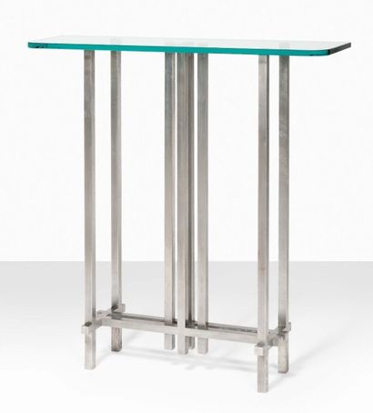 FRANCESCO MARINO DI TEANA (1920 - 2012) Console "Moyen Âge", 1998 Acier brut verni...