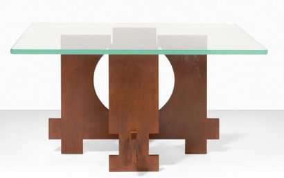 FRANCESCO MARINO DI TEANA (1920 - 2012) Table basse "Forme Espace", 1969 Acier à...