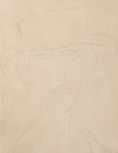 Amadeo MODIGLIANI (1884-1920) 
Portrait de Marcelle Lioni, 1916
Dessin au crayon...