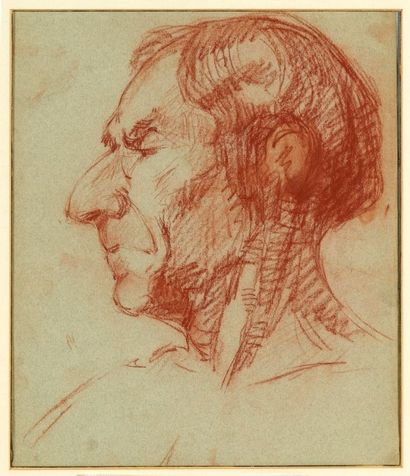 Francis PICABIA (1879-1953) 
Portrait d'homme
Sanguine sur buvard.
H_30 cm L_25,5...