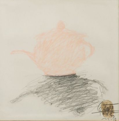 César (1921-1998) 
Théière, 1982
Crayon sur papier
Signé, daté et situé en bas à...