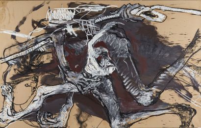 LYDIE ARICKX (née en 1954) 
Jubilation
Huile sur papier marouflé sur toile.
H_235...
