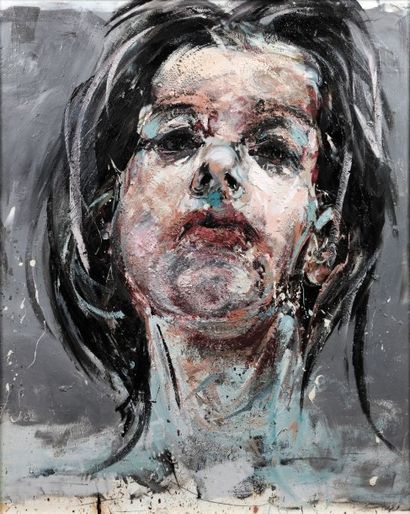 Philippe PASQUA (né en 1965) 
Portrait de femme, 2004
Peinture sur papier.
H_200...