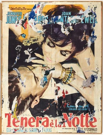 Mimmo ROTELLA (1918-2006) 
Tenera e la notte, 1962-1982
Affiches lacérées sur toile.
Signée...