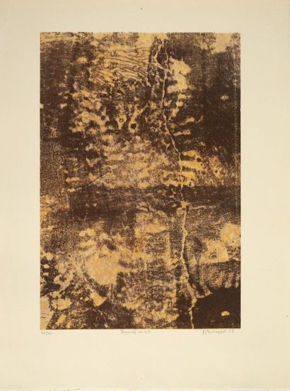 Jean Dubuffet (1901-1985) 
Dispositif au sol, 1958
Estampe. Signée, datée en bas...