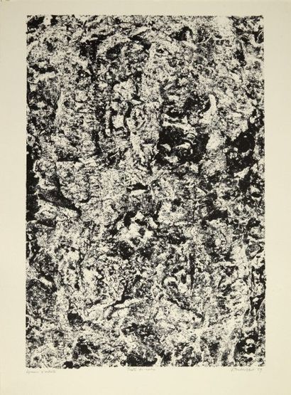 Jean Dubuffet (1901-1985) 
Texte de Roche, 1959
Estampe. Signée, datée en bas à droite....
