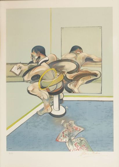 FRANCIS BACON (1909-2002) 
Figure writing reflected in a mirror, 1977
Lithographie...