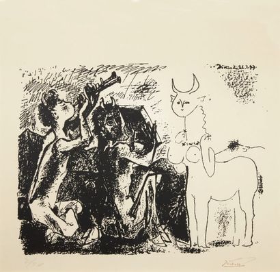Pablo PICASSO (1881-1873) 
Le minotaure, 1972
Lithographie
Signée en bas à droite...