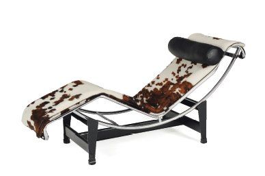 LE CORBUSIER (1887-1965) Chaise-longue LC 4 à appui tête de forme cylindrique en...