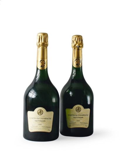 2 BOUTEILLES CHAMPAGNE TAITTINGER Comtes de Champagne Blanc de blancs 1995