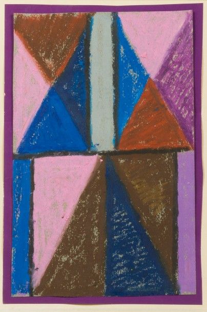 Jo Delahaut (1911-1992) 
Composition, 1982.
Pastel sur papier.
Signé et daté en bas...