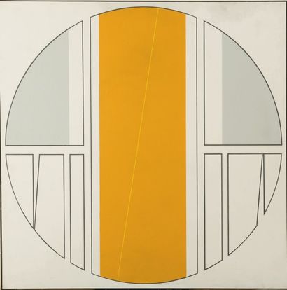 JEAN DUBOIS (1923-1990) 
Composition géométrique, 1984.
Huile sur toile marouflée...