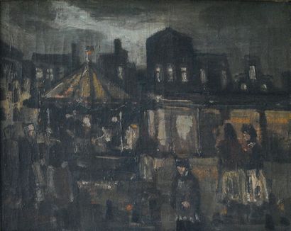 GEORGES HENDRICK BREITNER (1857-1923) 
Soir de foire
Huile sur toile
Signée en bas...