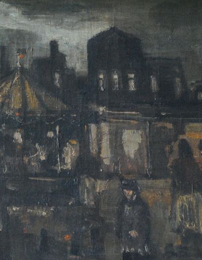 GEORGES HENDRICK BREITNER (1857-1923) 
Soir de foire
Huile sur toile
Signée en bas...