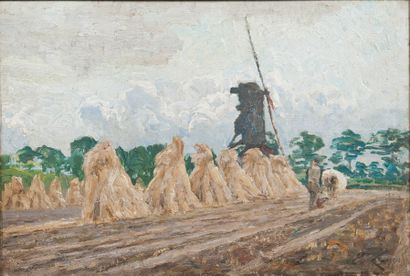 Emile Claus (1849-1924) 
Paysage d'été au moulin, 1903
Huile sur toile marouflée...