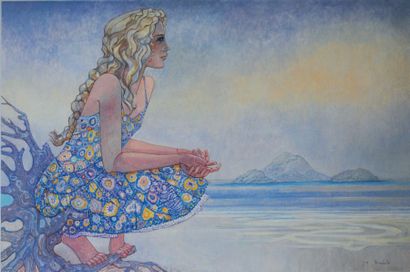 JEAN-MARIE STREBELLE (1916-1989) 
Regard à l'horizon
Acrylique sur papier marouflé...
