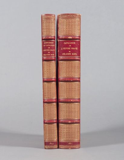 Félicien Rops (1833-1898) Ensemble de livres sur l'oeuvre gravé et lithographié comprenant:...